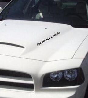Custom Hemi Hood Decals Dodge Charger Challenger Ram SRT8 425 PS 6,1 5,7 390