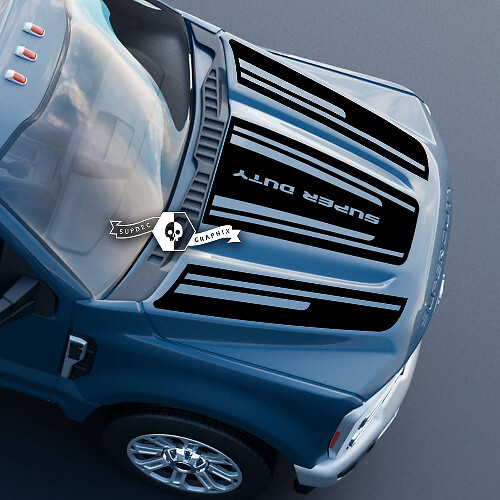 Motorhaube Ford Super Duty 2023 Up Lines Logo Trim Aufkleber Aufkleber Grafiken Vinyl Komplette Kits

