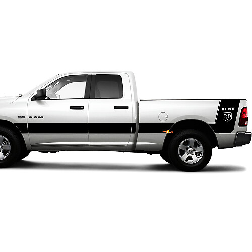 Hemi Logo Custom Streifen Seiten Vinylaufkleber für Dodge Ram 1500