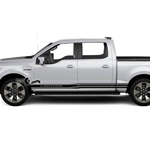 Paar Ford F-150 Lightning 2022 2023 Rocker Panel Streifen Karosserie Türen Aufkleber Seitenaufkleber Grafik Vinyl
