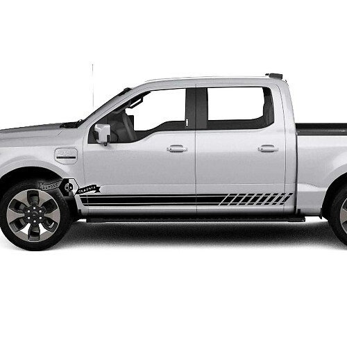 Paar Musclecar truck Lightning 2022 2023 Rocker Panel Linien Streifen Karosserie Türen Aufkleber Seitenaufkleber Grafik Vinyl
