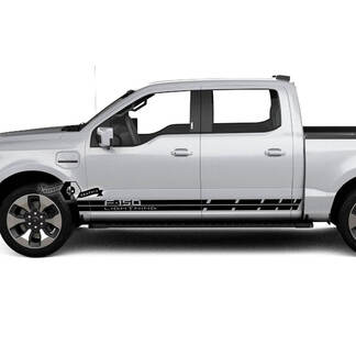 Paar Ford F-150 Lightning 2022 2023 Rocker Panel Linien Streifen Karosserieaufkleber Seitenaufkleber Grafik Vinyl
