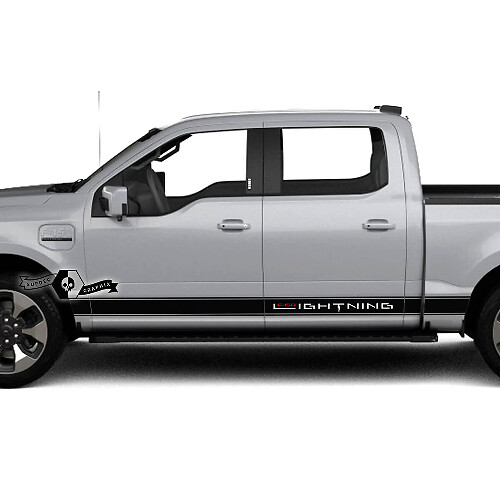 Lightning Schwellerstreifen Karosserieaufkleber Grafiken Vinylaufkleber 2 für Ford F-150 Lightning