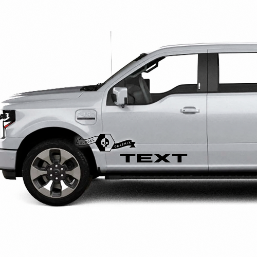 TEXT Block Door Lettering Pair Tür Vinylaufkleber für Ford F-150 Lightning
