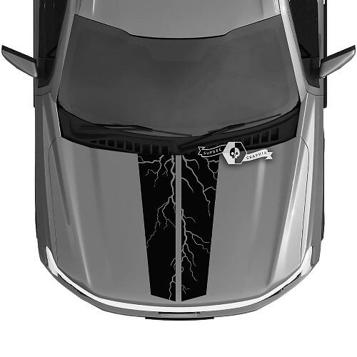 Hood Ford F-150 Lightning 2022 2023 Blackout Lightning Dual Aufkleber Aufkleber Grafik Vinyl
