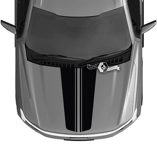 Hood Ford F-150 Lightning 2022 2023 Blackout Lightning Dual Aufkleber Aufkleber Grafik Vinyl
