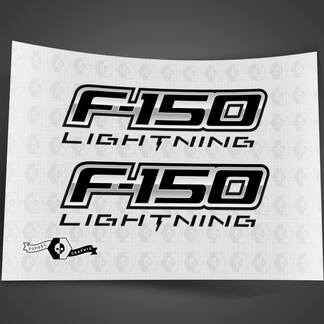Paar Ford F-150 Lightning 2022 2023 Türen Logo Aufkleber Seitenaufkleber Grafiken Vinyl Supdec Design
