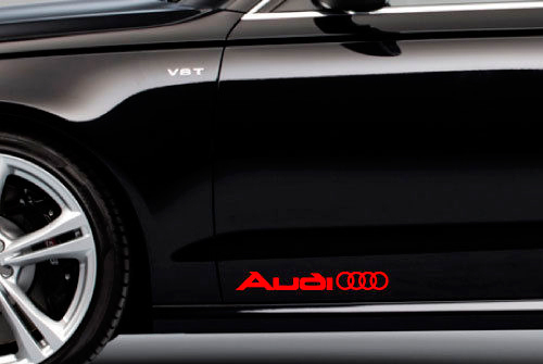 Seitlicher Vinyl-Aufkleber mit Audi-Ringen-Logo für Audi