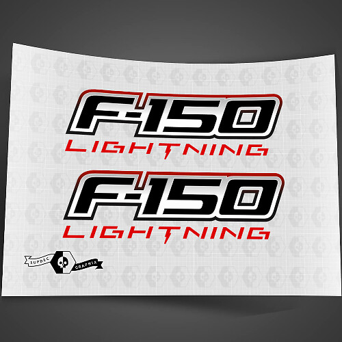 Paar Ford F-150 Lightning 2022 2023 Türen Logo Aufkleber Sticker Grafiken Vinyl Supdec Design
