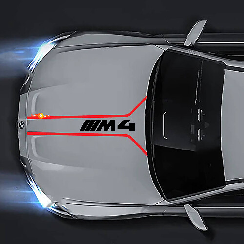 BMW M4 G82 G83 M Performance Motorhaubenlinie M4 Logo Vinyl-Aufkleber-Aufkleber
