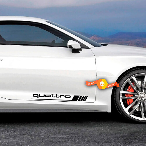 Paar Audi Quattro Aufkleber Logo Türen Quattro Aufkleber Aufkleber
