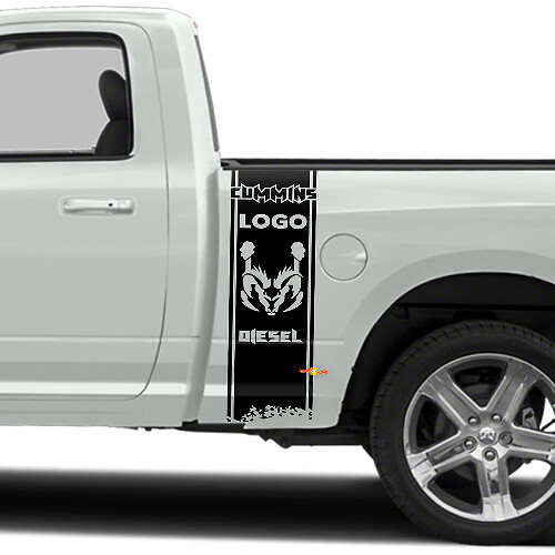 Cummins Hemi Diesel Umrissstreifen Seitlicher Vinyl-Aufklebersatz für Dodge Trucks