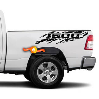 Paar Dodge Ram 1500 Splash Grunge Destroyed Logo Truck Vinyl Aufkleber Bett Grafik Aufkleber Aufkleber
