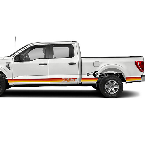 Paar Ford Ford F-150 Xlt 2023 Grafik Seitenstreifen Aufkleber Aufkleber Retro 3 Farben
