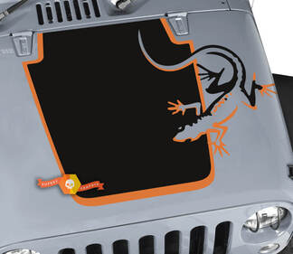 Hood Jeep RUBICON Wrangler Gecko Eidechse Vinyl Aufkleber Aufkleber Grafiken 2 Farben

