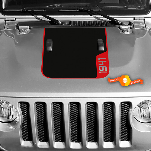 Motorhaube Jeep RUBICON 1941 Wrangler Vinyl Aufkleber Aufkleber Grafiken 2 Farben
