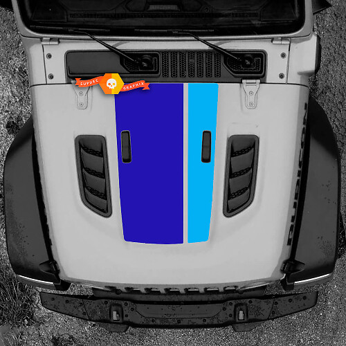 Hood Vinyl-Aufkleber mit zwei unterschiedlich breiten Streifen für Jeep Wrangler