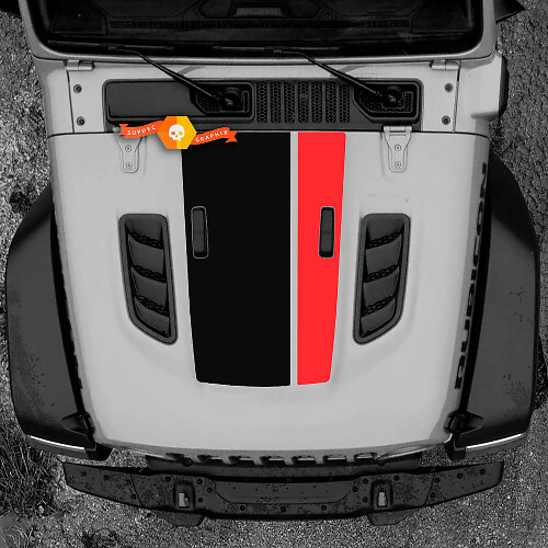 Zwillings-Motorhaubenstreifen Vinyl-Aufkleber für Jeep Wrangler Rubicon