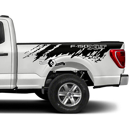 Paar Ford F-150 XLT Bed Mud Graphics Seitenaufkleber
