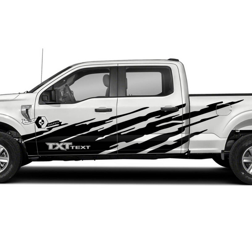 Txt Text Silberne Beschriftung Schlamm Spritzer Seitentür Vinyl Aufkleber Paar für Musclecar Truck XLT