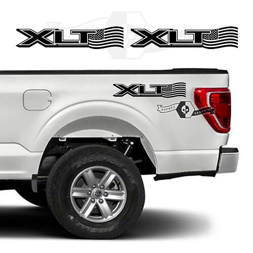 XLT USA-Flaggen-Seitenwand Vinyl Aufkleber Paar für Musclecar Truck XLT
