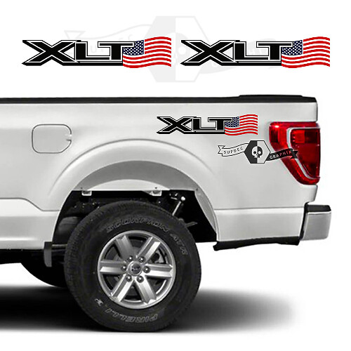 XLT USA-Flaggen-Seitenvinylaufkleber für Musclecar F-150 2023