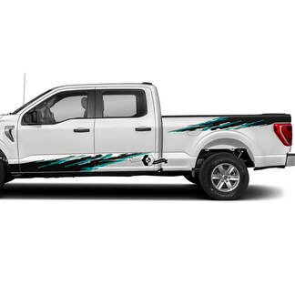 2x Ford F-150 XLT 2023 Side Rocker Panel und Bed Fender Mud Splash Graphics Side Decals Aufkleber
