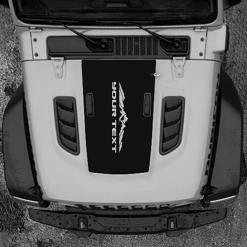 Motorhaube Jeep RUBICON Wrangler JL Vinyl Mountains 2018 + Up Banner Aufkleber Aufkleber Grafiken
