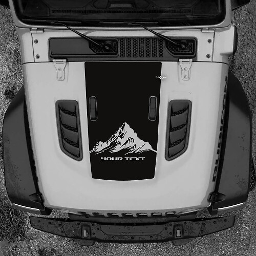 Motorhaube Jeep RUBICON Wrangler JL Vinyl Mountains 2018 + Up Aufkleber Aufkleber Grafiken
