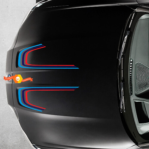 M Style Gebogene Motorhauben-Streifen Vinyl-Aufkleber für BMW M3 M4 G80 G82 G83