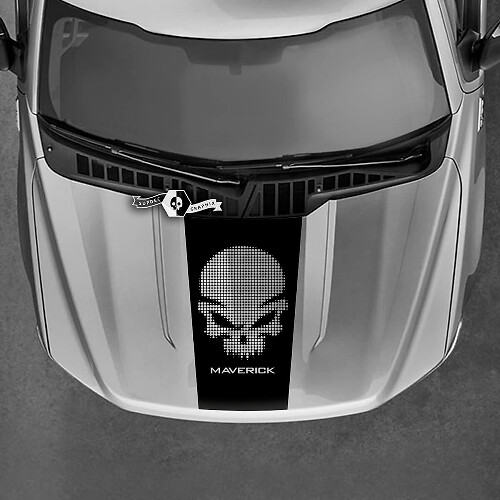 Motorhaube Ford Maverick Punisher Grafikaufkleber Alle Farben Maverick-Aufkleber

