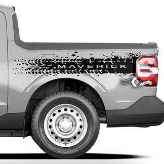 Paar Ford F-150 XLT Bed Tire Tracks Splash Mud Graphics Side Decals Aufkleber
