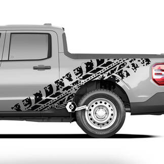 Paar Ford F-150 XLT Bed Tire Tracks Splash Mud Graphics Side Doors Decals Sticker
