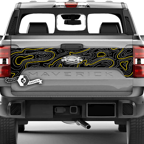 Topografische Karten-Heckklappen-Vinylaufkleber für Musclecar Truck XLT Maverick