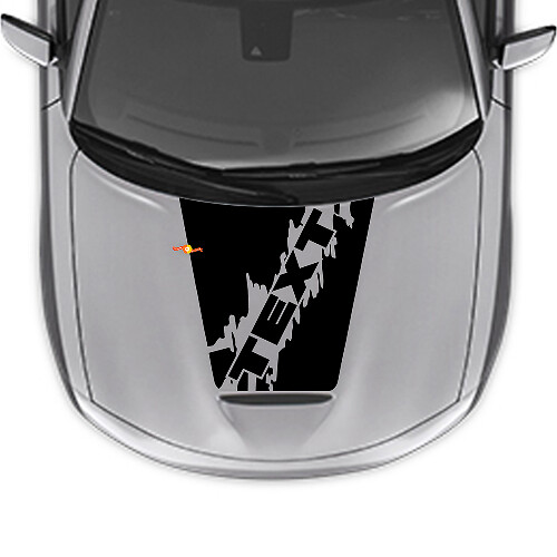 Blackout Custom Text Motorhauben Vinylaufkleber für Dodge Charger 2015-2024