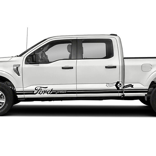 Paar Ford F-150 XLT Bett Rocker Panel Streifen F-150 Logo Grafiken Seitenaufkleber Aufkleber
