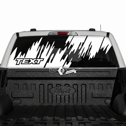 TEXT Diagonal-Bürste Heckscheibenpaneel Heckscheiben-Vinylaufkleber für Ford F-150