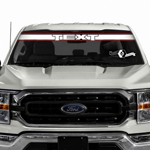 TEXT Red Edge Windshield Band Windschutzscheibe Vinylaufkleber für Ford F-150