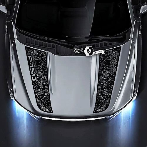 Ford F-150 XLT Hood Topographic Map Graphics Side Decals Sticker
