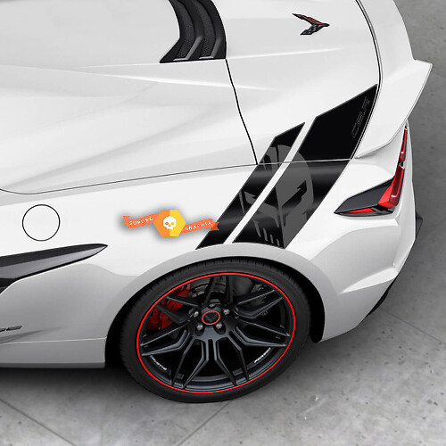 Seite Bett Fender Punisher Jake Aufkleber Grafik Aufkleber Kit Chevy Corvette Z06 C8 2 Farben 2
