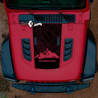 Hood Jeep RUBICON Mountains Wrangler JL Vinyl Banner Aufkleber Aufkleber Grafiken
