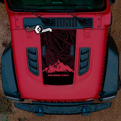 Hood Jeep RUBICON Mountains Wrangler JL Vinyl Banner Aufkleber Aufkleber Grafiken
