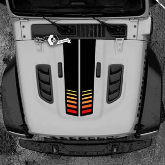 Motorhaube Jeep RUBICON Wrangler JL Vinyl Farbverlauf Aufkleber Aufkleber Grafiken
