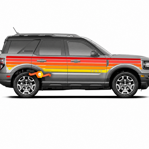 Individuelle Text-Seitentür Sonnenuntergang-Streifen Vinylaufkleber für Musclecar Horse