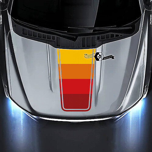 Retro-Stil Konturstreifen Motorhauben Vinyl-Aufkleber für Musclecar Truck 2015-2020