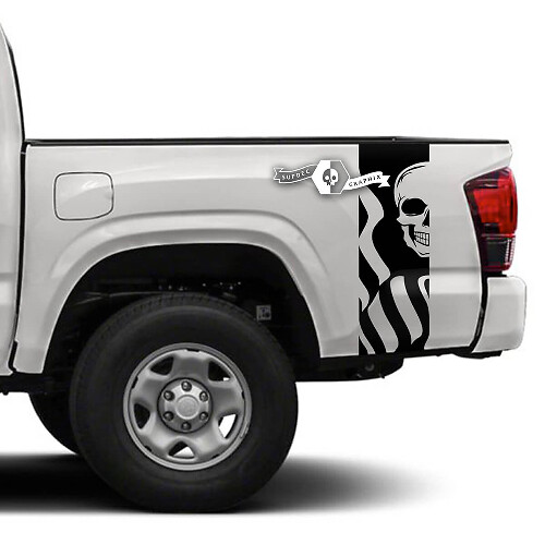 2x Toyota Tacoma SR5 Bed Side Skull Vinyl Aufkleber Grafikaufkleber
