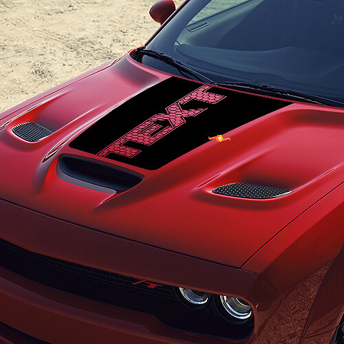 Individuelle Text Honeycomb-Stil Motorhaubenaufkleber für Dodge Challenger