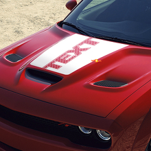 Individuelle Text Honeycomb-Stil Motorhaubenaufkleber für Dodge Challenger_2