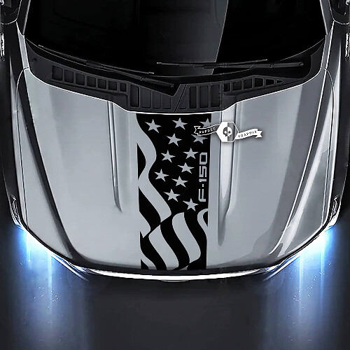Ford F-150 XL XLT STX LARIAT Hood Flag USA Graphics Decals Sticker
