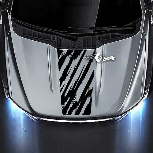 Aufgerissener Streifen-Stil Motorhauben Vinyl-Aufkleber für Musclecar Truck 2015-2020